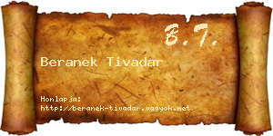Beranek Tivadar névjegykártya